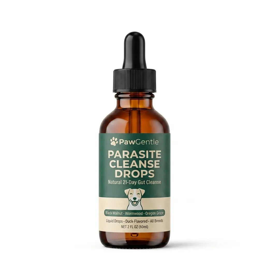 PawGentle Parasite Cleanse Drops, 2 fl oz amber dropper bottle